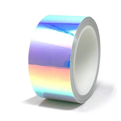 Abbildung von 10 Meter Flip Flop Chrom Zierstreifen Basteln Effektfolie Hologramm Chameleon Auto Motorrad Modellbau Klebestreifen (FF2 Blau/Lila, 30mm Breite)