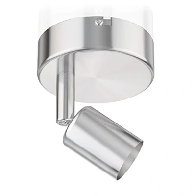 Abbildung von ledscom.de Deckenleuchte/Wandleuchte LUNARA, edelstahl matt, 1x GU10 max. 25W, Deckenlampe, Deckenspot, Deckenstrahler, Spot, Strahler, Led, Lampe, Innen, Wohnzimmer, Kueche, Flur, Bar, Ceiling