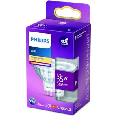 Abbildung von Philips LED GU5.3 Lampe, 35 W, Reflektor, silber, 36 drehbar, warmweiß, Nicht dimmbar