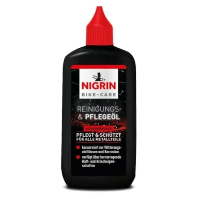 Abbildung von NIGRIN BIKE CARE Fahrrad Reinigungs und Pflegeöl 100 ml Flasche Fahrradreinigung Pflege schützt vor Korrosion, grau