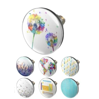 Abbildung von arteneur® Pop Up Waschbeckenstöpsel mit Motiv Pusteblume Abflusssieb Doppel Dichtung Universal Abflussstöpsel 34mm 41mm Ventil Waschbecken Stöpsel