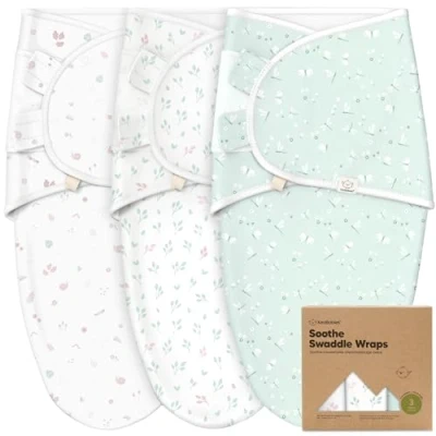 Abbildung von KeaBabies 3 Pack Bio Baby Schlafsack zum Pucken Ergonomische Pucksack 0 Monate, Babyschlafsack Neugeborene, Pucktuch Baby, Puck Pucksack, Wickeldecke (Garden)