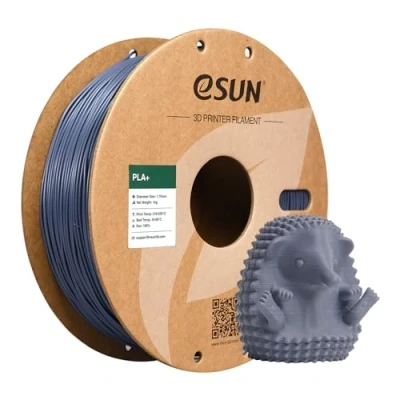 Abbildung von eSUN PLA+ Filament 1,75 mm, verstärkt Zähigkeit 3D Drucker PLA Plus, Maßgenauigkeit +/ 0,03 1 kg Spule (2,2 LBS) Druck für Drucker, Grau
