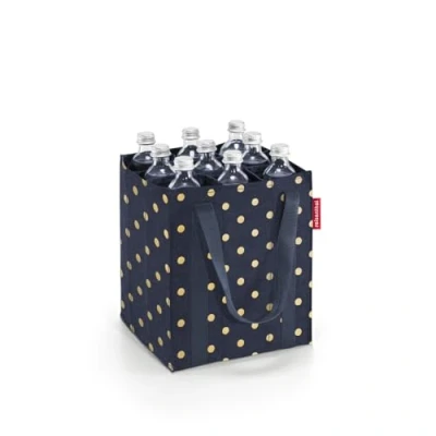Abbildung von reisenthel bottlebag 9 Fächer, einfaches Recycling der Flaschen, Tragegurte, Couleur:metallic dots blue