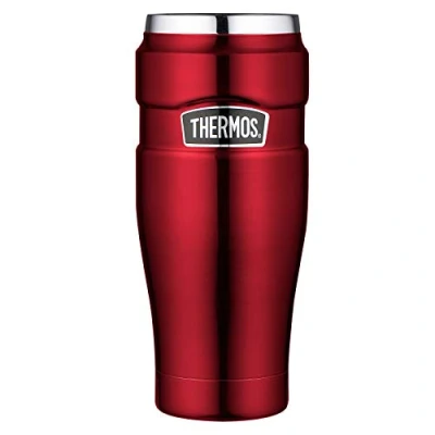 Abbildung von Thermos Thermobecher Stainless King, Kaffeebecher to Go Edelstahl rot 470ml, Isolierbecher spülmaschinenfest, dicht, 4002.248.047, Tea 7 Stunden heiß, 18 kalt, BPA Free
