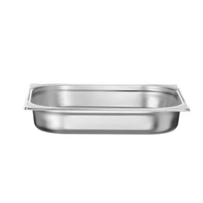 Abbildung von HENDI Gastronormbehälter, Temperaturbeständig von 40 bis 300C, Heissluftöfen Kühl und Tiefkühlschränken Chafing Dishes Bain Marie, 5,5L, GN 2/3, 354x325x(H)65mm, Edelstahl