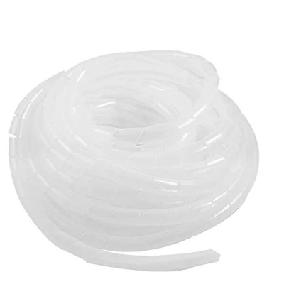 Abbildung von GTIWUNG Kabelschlauch Kabelspirale Spiralband Kabelschutz, Flexibler Spiralschlauch Kabelorganisation, Weiß Transparent, 8mm Durchmesser und 12m Länge