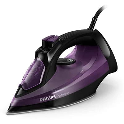 Abbildung von Philips 5000 Series Dampfbügeleisen 2.400 W, Dampfstoß bis zu 180 g, SteamGlide Plus Bügelsohle, Tropf Stopp System, Vertikaldampf, Effizientes Bügeln, Automatische Kalkreinigung (DST5030/80)