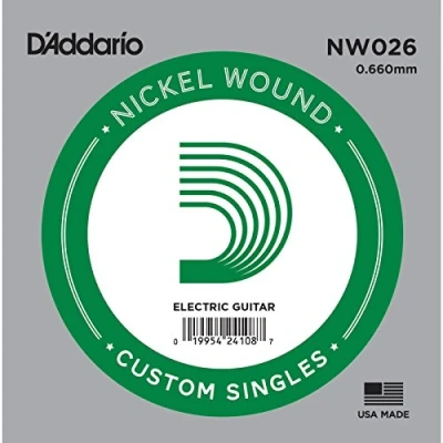 Abbildung von D&#039;Addario NW026 Nickel Einzelsaite für Gitarren 0,066 cm (0,026 Zoll)