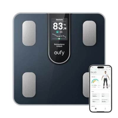 Abbildung von eufy Smarte Personenwaage C20, Digitale Körperfettwaage, Großes TFT Display, Bluetooth, 16 Messwerte für Gewicht, BMI u.m., Multi Modi, Hohe Präzision