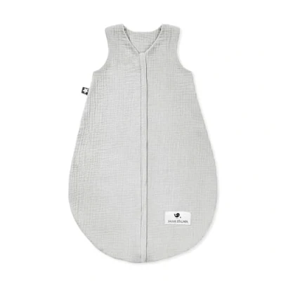Abbildung von Julius Zöllner Musselin Sommerschlafsack grau, Größe 80 aus weicher Baumwolle, sicher und schadstoffgepüft, ideal für warme Sommernächte