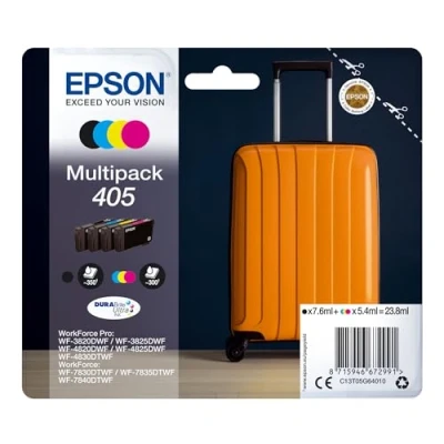 Abbildung von Epson Orginal 405 Tinte Koffer Multipack 4 farbig Standard WF 3820DWF 3825DWF 4820DWF 4825DWF 4830DTWF 7830DTWF 7835DTWF 7840DTWF DURABrite Ultra Ink, ReadyPrint Flex Tintentarife