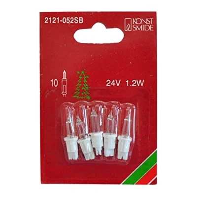 Abbildung von Konstsmide 2121 052SB Ersatzbirne / für Minilichterketten , Glühlampe, 24V, 1,2W 5er Blister Steckfassung, Pack of 5, weiß