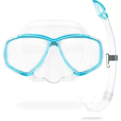 Abbildung von Cressi Perla Unisex Erwachsene Schnorchelset Maske + Schnorchel Mexico, Transparent/Aquamarin, Einheitsgröße