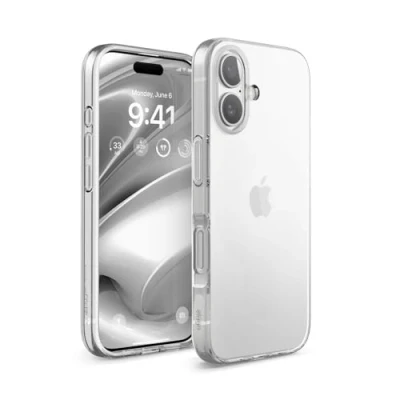 Abbildung von elago Hybrid Clear Hülle Kompatibel mit iPhone 16 6,1 Zoll PC + TPU Technologie, Stoßfester Stoßfänger, Erhöhter Kameraschutz, Langlebig Kratzfest (Transparent)