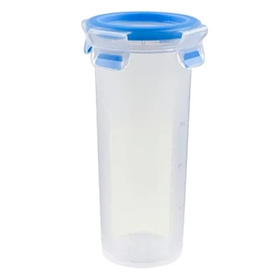 Abbildung von Emsa 508554 Clip &amp; Close Trinkbecher 0,5 Liter Rund mit Deckel Besondere Frische Dichtung Transparent/Blau