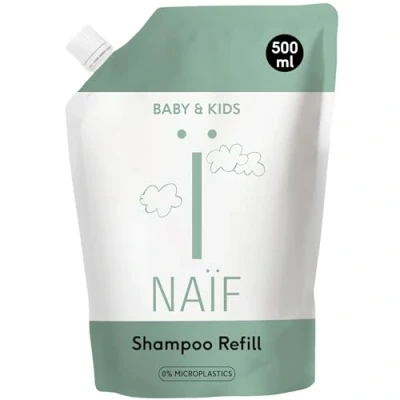 Abbildung von Naïf Pflegendes Shampoo für Baby &amp; Kind Nachfüllpackung Ohne Mikroplastik, Mineralöle und Parabene 0% SLES 500ml