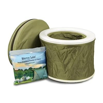 Abbildung von Bivvy Loo Tragbare Camping WC Campingtoilette Festival Angeln Toilette Outdoor Falten weg Wohnung Unterstützt über 150kg Portable (Blue)