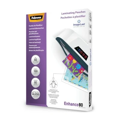 Abbildung von Fellowes Laminierfolien A5 ImageLast, 160 Mikron (2 x 80 Mikron), 100 Stück, transparent mit Ausrichtungshilfe. Ideal für Fotos und Informationshinweise optimalem Kontrast