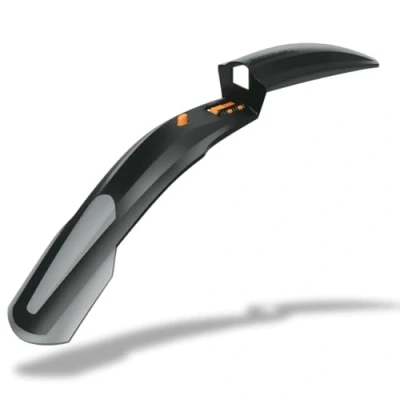 Abbildung von SKS GERMANY SHOCKBLADE 26&quot; + 27,5&quot; Vorderrad Schutzblech mit breitem Spoiler, MTB Zubehör (Schnellspanner, Spritzschutz aus 2 Komponenten Kunststoff), schwarz