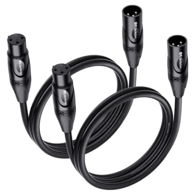 Abbildung von Cable Matters 2er Pack Premium XLR auf Mikrofonkabel 0,9m Kabel