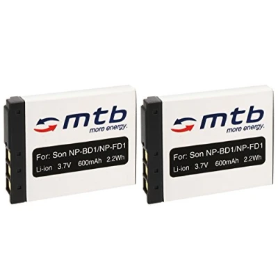 Abbildung von 2X Akku NP BD1 / FD1 kompatibel mit Sony Cyber Shot DSC G3, T2, T70, T75, T77, T90, T200