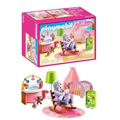 Abbildung von PLAYMOBIL Dollhouse 70210 Babyzimmer mit Babybett und Figuren, ab 4 Jahren