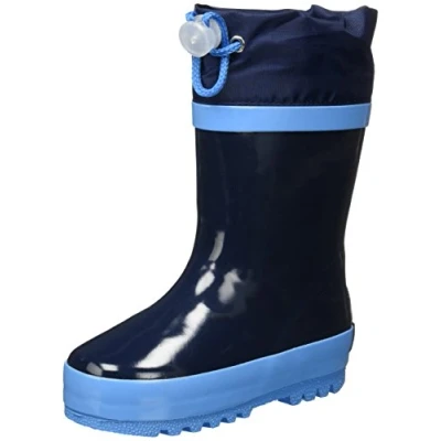 Abbildung von Playshoes Unisex Kinder Basic Gummistiefel warm gefüttert mit Reflektoren, Blau (marine), 28/29 EU, 189329