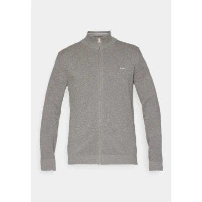 Abbildung von GANT ZIP Cardigan Strickjacke, Herren, Größe: XXL, Dark grey melange