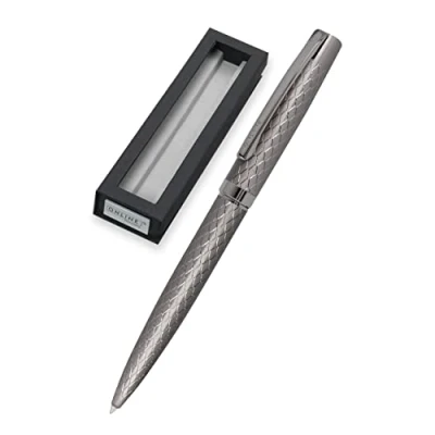 Abbildung von Online Kugelschreiber Eleganza Diamond Titan I hochwertiger Metall Kuli auswechselbare Großraummine Metallclip Schreibfarbe Schwarz dokumentenecht inkl. Geschenkverpackung, 1 Stück (1er Pack)