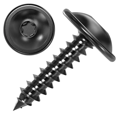 Abbildung von 100 AUPROTEC Blechschrauben 3,9 x 16 mm Flachkopf mit Scheibe TORX schwarz verzinkt DIN 7049 mm, Stück