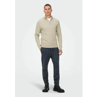 Abbildung von Only &amp; Sons HIGH NECK Strickpullover, Herren, Größe: XS, Silver lining