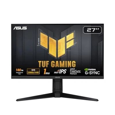 Abbildung von ASUS TUF Gaming VG27AQL3A 27 Zoll WQHD Monitor 180 Hz, 1ms GtG, FreeSync, G Sync, Adaptive ELMB, DisplayHDR 400 Fast IPS Panel, 16:9, 2560x1440, DP, HDMI, USB, ergonomisch, Speaker