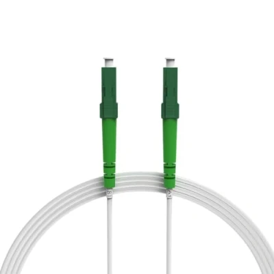 Abbildung von nexinex OS2 weißes Glasfaserkabel LC/APC auf (5m) Patchkabel Simplex Singlemode FTTH Glasfaser LWL Lichtwellenleiter Kabel LC/LC