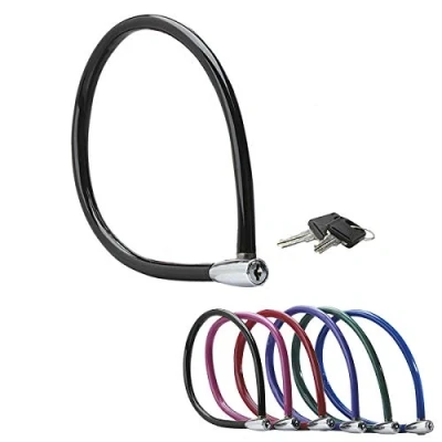 Abbildung von MASTER LOCK Fahrradschloss Kabelschloss [Schlüssel] [55 cm Stahlkabel] [Wetterfest] [Zufällige Farbe] 8630 F, Blau, Rot, Grün, Lila, Schwarz