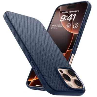 Abbildung von Spigen für iPhone 16 Pro Max Hülle [rutschfest] Liquid Air Case Handyhülle Schutzhülle Cover Dünn Slim Navy Blue