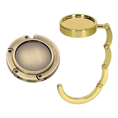 Abbildung von kwmobile Taschenhalter für Tisch 2X Faltbare Antirutsch Handtaschenhalter Haken Taschen Aufhänger Geschenkidee Gadgets Frauen Taschenhaken Set