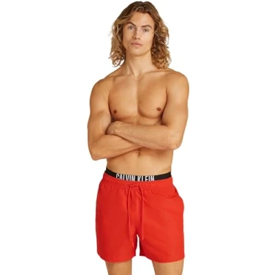 Abbildung von Calvin Klein Swimwear Badeshorts, Herren, Größe: Medium, Flaming chili