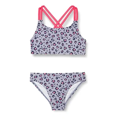Abbildung von Playshoes Mädchen Uv schutz Bikini Badeanzug Schwimmanzug Badebekleidung, Grau Leo, 134 140 EU