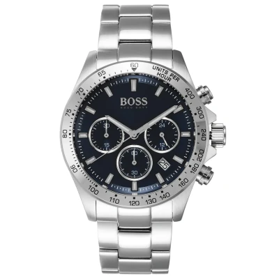 Abbildung von BOSS Chronograph silvercoloured/metallic blue, Herren, Größe: One Size, Silver coloured/metallic blue