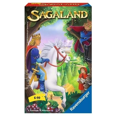 Abbildung von Ravensburger 23318 Sagaland, Mitbringspiel für 2 4 Spieler, Kinderspiel ab 6 Jahren, kompaktes Format, Reisespiel, Brettspiel, Yellow