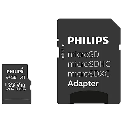 Abbildung von Philips Micro SDXC Card 64 GB Class 10 UHS I U1 incl. Adapter FM64MP45B