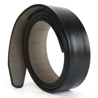 Abbildung von Nelbons Herren Gürtel Ratsche Automatik für Männer 35mm Breit Ledergürtel, Ohne Schnalle (Schwarz N2, Länge 130cm Geeignet 30 43 taille)…