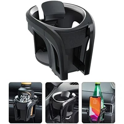 Abbildung von Universal KFZ Auto Getränkehalter/Becherhalter Handyhalterung/Multifunktion 2 in 1 Flaschenhalter Kaffee Handy Halterung Verstellbare Lüftungshalterung (Silber)
