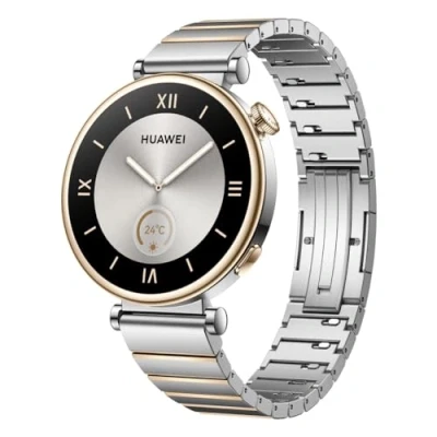 Abbildung von HUAWEI Watch GT 4 41mm, GPS, iOS &amp; Android, Stainless Steel Case, Smartwatch, Bis zu 7 Tage Akkulaufzeit, Kalorienmanagement, Professionelles Gesundheitsmanagement, SpO2, Silber Strap