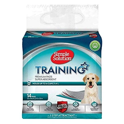 Abbildung von Simple Solution Absorbierende Premium Hunde und Welpentrainingspads Packung mit 14 Stück