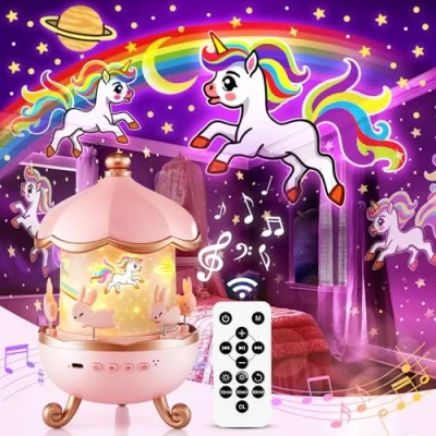 Abbildung von Sternenhimmel Projektor Kinder,Spieluhr Baby Mädchen,Nachtlicht Kinder Nachtlicht Baby,Nachttischlampe Kinder,LED Baby,Einhorn Geschenke für Mädchen,Baby Geschenk Mädchen