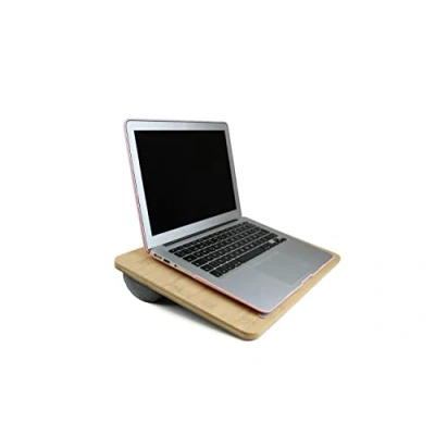 Abbildung von Pepe Laptop Ständer Bett Holz, Laptopkissen Knietablett für 17 Zoll, Unterlage Schoß Kissen Bambus, Kissentablett Sofa,
