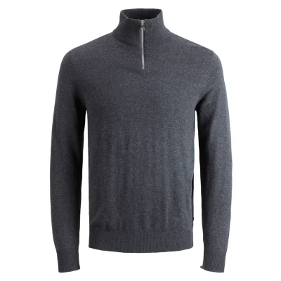 Abbildung von Jack &amp; Jones Eemil HALF ZIP NOOS Strickpullover, Herren, Größe: Medium, Dark grey melange