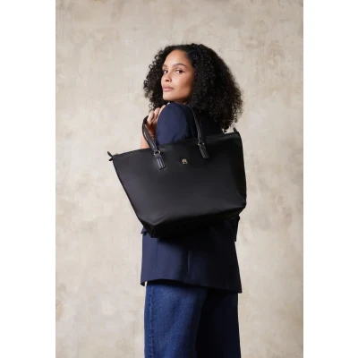 Abbildung von Tommy Hilfiger Poppy TOTE Shopping Bag, Damen, Größe: One Size, Black